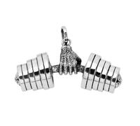 VOYADE S925 Pendentif Haltère Vintage En Argent Sterling, Personnalité Hommes Et Femmes Cent Collier Pendentif En Argent Sterling Assorti,Argent,Pendant + Chain 60cm