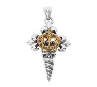 VOYADE S925 STERLING SILVER CROSS Flower Crown Spiralé Pendentif, Femme Tendance Marque Personnalité Wild Hit Sterling Silver Pendentif Collier,Argent,Pendant + Chain 50cm