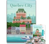 Voyage à Québec Puzzles pour Adultes 1000 pièces Difficile, Jeu Familial Anti-Stress Défi Difficile Superbes Cadeaux et Jouets 38x26cm