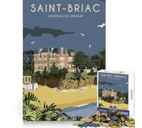 Voyage à Saint Briac Puzzles pour Adolescents de 1000 pièces Jeu intellectuel Amusant Temps Bien dépensé Bords précis Cadeau de Vacances (50x75cm)