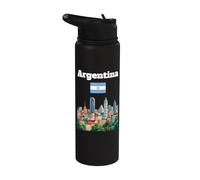 Voyage Argentine souvenir Buenos Aires Amoureux Drapeau Argentin Stainless Steel Insulated Water Bottle
