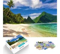 Voyage aux Samoa américaines Puzzles de 1000 pièces pour Adultes Jeu de Quiz avec des pièces de Formes aléatoires entièrement imbriquées 38x26cm