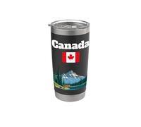 Voyage Canada souvenir vacances sauvage drapeau canadien Gobelet isotherme en acier inoxydable double paroi