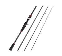 Voyage Canne à pêche Casting de 1.8m, 4 Sections, en Carbone, poignée Eva for la au Bar Eau Douce et salée Canne à pêche(Noir)