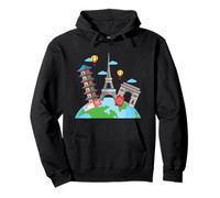 Voyage Collage Europe France Asie Voyage Explorer Vacances Sweat à Capuche