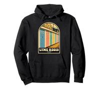 Voyage côtier vintage dans les cabanes de plage de Lyme Regis Dorset Sweat à Capuche