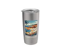Voyage dans le désert côtier des îles Canaries de Fuerteventura Gobelet isotherme en acier inoxydable double paroi