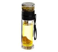 Voyage de thé oeuf-double bouteille en verre isolée avec œuf de thé, bouteille d'eau en verre avec corde suspendue | Bouteille portable avec œuf de fruits, tasse de thé de voyage sûre de ruissellement