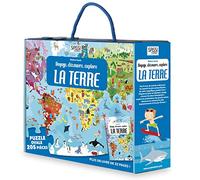 Voyage, découvre, explore la terre: Puzzle ovale 205 ièces plus un livre de 32 pages !