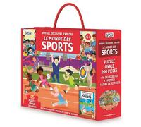 Voyage, découvre, explore - Le monde des sports - livre + puzzle 205 pieces - Irena Trevisan - Sassi - Jeux livres objets