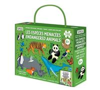 Voyage, découvre, explore - Les espèces menacées + puzzle 100 pieces, édition bilingue français-anglais - Irena Trevisan - Sassi - Boîte ou accessoire - Jeux livres objets