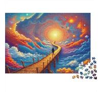 Voyage du Pont Spatial Puzzle 1000 Pièces avec Emboîtement Parfait, Puzzle d'art défi Entre Amis pour Un Tableau À Encadrer, Superbe Idée Cadeau 38x26cm/1000pcs