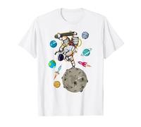Voyage En Espace Skateboard Fusée Planètes Enfant Astronaute T-Shirt