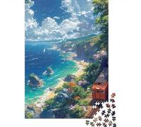Voyage en Train côtier Puzzle 1000 Pièces Adultes intéressant Puzzles 1000 Pièces Jeu De Team Building Décor À La Maison 52x38cm/1000pcs