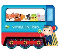 Voyage en train: Livre tout-carton avec poignée et formes découpées