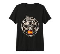 Voyage en Ville de Saint-Jacques-de-Compostelle España T-Shirt Haut de Gamme