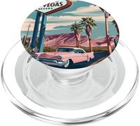 Voyage en voiture rétro dans le désert au cœur de Las Vegas PopSockets PopGrip pour MagSafe