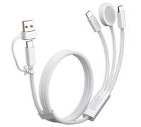 Voyage Essentials pour chargeur Apple Watch, 100 W, 3 en 2, double câble USB C multi-rapide, cordon USB C portable pour iPhone 17/16/15, iPad Pro, MacBook, Samsung, Google Pixel, iWatch Ultra/Series 1