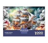Voyage Fantastique Puzzle 1000 PiècesNavire crâne pour Passionnés Carton Épais Stimuler l'esprit pour Collectionner Édition Limitée sans Défaut 70x50cm/1000pcs