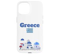 Voyage Grec Souvenir Amateur d'architecture Grecque Drapeau de la Grèce Coque pour iPhone 15