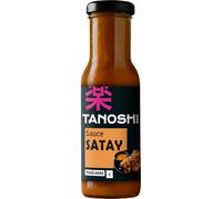 Voyage gustatif assuré avec la sauce Satay TANOSHI, recette thaïlandaise authentique aux cacahuètes grillées, format bouteille en verre de 150g - Lot de 3