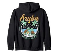 Voyage Île des Caraïbes Un palmier heureux Île d'Aruba Sweat à Capuche