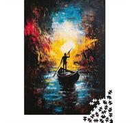 Voyage Into Light - Expressionist Abstract River Journey Puzzle Adulte De 1000 Pièces, 52x38cm/1000pcs, Carton Blanc avec Une Surface Lisse; pour Une Pause Calme en Intérieur