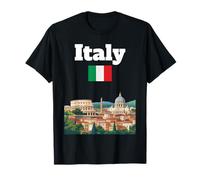 Voyage Italie Souvenir Italie Ville Rome Amoureux Drapeau Italie T-Shirt