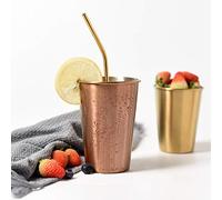 Voyage Mug Tasse Enfant Inox 500 ml en verre d'or 304 en aciers d'argent rose or petit déjeuner lait fruits jus thé café de placage métal 1pcs