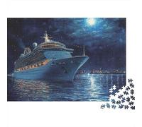 Voyage Nocturne Navire de Croisière Puzzle Difficile 1000 Pièces pour Adultes Yachts de Luxe en Mer Nocturne Premium Robuste Haute Qualité Vibrant Anti-Stress Jeu 70x50cm/1000pcs