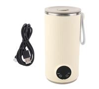 Voyage Portable Electric Kettle, Small Mini Tea Coffee Coffee Kettle Water Chaudière, Acier Inoxydable et 400 Ml, Agitateur Rotatif Construit pour Voyager, 2 X 3000mAh Batterie