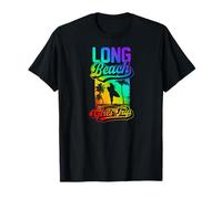 Voyage pour Filles à Long Beach en Californie, Vacances Assorties à Un Palmier T-Shirt
