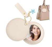 Voyage Reflector - Mobile Circular Trendy Speculum, 13.5x17.5cm Hand Carry Petite Mirror for Backpack Storage, Fashion Item with Polished Appeal, Makeup Aid, Tiny Viewing Glass for Vacation Trips