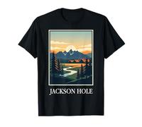 Voyage rétro Vintage dans la vallée des Montagnes du Wyoming à Jackson Hole T-Shirt