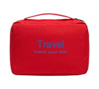 Voyage - Sac de transport - Pliable et durable - Sac de lavage peu encombrant - Récipient de salle de bain multi-usages pour shampoing, après-shampoing, stockage pour hommes et femmes - Camping, rouge