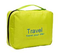 Voyage - Sac de transport - Pliable et durable - Sac de lavage peu encombrant - Récipient de salle de bain multi-usages pour shampoing, après-shampoing, stockage pour hommes et femmes - Camping, vert