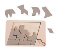 Voyage Tangram | Jeu de société pédagogique géométrique en Bois | Puzzle de Blocs de réflexion - pour Le Temps Quotidien en Famille Entraînement du Cerveau Adultes Travail Bureaux Situations