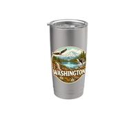 Voyage touristique souvenir de l'État de Washington Gobelet isotherme en acier inoxydable double paroi