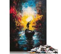 Voyage vers la lumière - Puzzle expressionniste Abstrait sur Le thème du fleuve, 1 000 pièces, en Bois, pour Adultes et Adolescents à partir de 12 Ans, 1 000 pièces (75 x 50 cm)