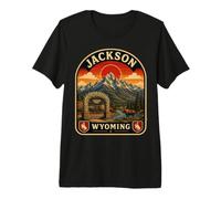 Voyage Vintage à Jackson Hole dans Le Wyoming T-Shirt Haut de Gamme