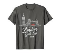 Voyage Vintage pour Filles à Londres 2026 Royaume-Uni Voyage Vacances en Grande-Bretagne T-Shirt