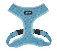 Voyager Aerolite Harnais Anti-Traction en Maille pour Chien avec léger, Doux, Respirant, Coutures réfléchissantes et Sangles réglables pour la Marche, la Course, Le Dressage, Robuste et Durable, Bleu