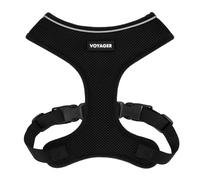 Voyager Aerolite Harnais anti-traction en maille pour chien avec léger, doux, respirant, coutures réfléchissantes et sangles réglables pour la marche, la course, le dressage, robuste et durable, noir,