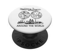 Voyager Autour du Monde Vintage Voyage Art 2 Formes Mania PopSockets PopGrip Adhésif