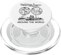 Voyager Autour du Monde Vintage Voyage Art 2 Formes Mania PopSockets PopGrip pour MagSafe