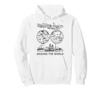 Voyager Autour du Monde Vintage Voyage Art 2 Formes Mania Sweat à Capuche