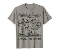 Voyager Autour du Monde Vintage Voyage Art 2 Formes Mania T-Shirt