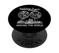 Voyager Autour du Monde Vintage Voyage Art Formes Mania PopSockets PopGrip Adhésif