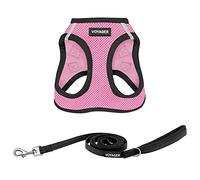 Voyager Step-in Air All Weather Mesh Harness and Reflective Dog 5 ft Leash Combo with Neoprene Handle, for Small, Medium and Large Breed Puppies by Best Pet Supplies - Pink Base, XS