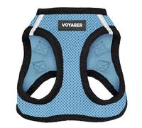 Voyager Step-in Air Harnais pour Chien en Maille Toutes Saisons réfléchissant sans Traction pour Chiens de Petite, Moyenne et Grande Taille avec Fermeture, Boucle, Double Anneaux en D, Bleu bébé/Bord